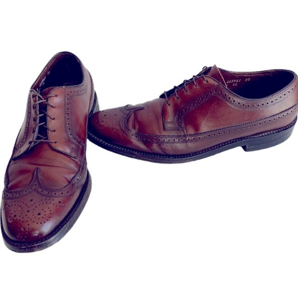 Florsheim Classic Brown Leather Men's Shoes Sz 11 - Picture 2 of 9